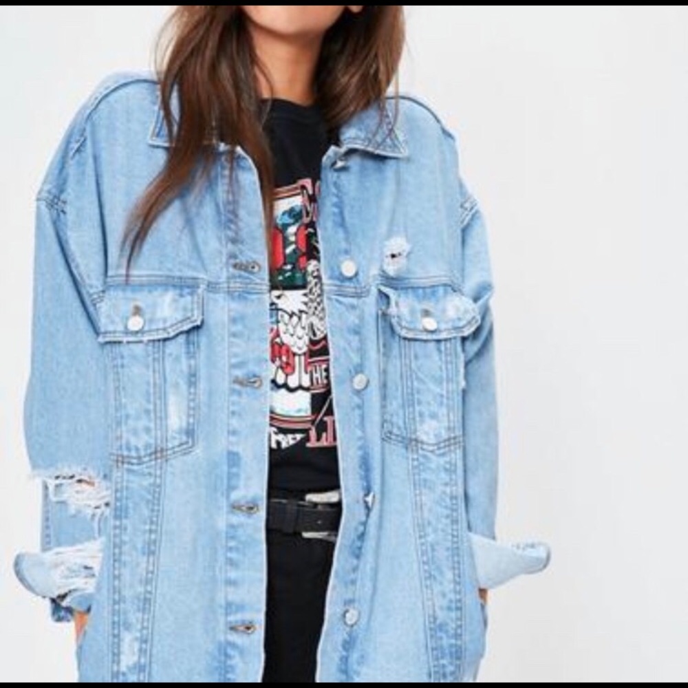 Distressed Oversized Denim Jacket